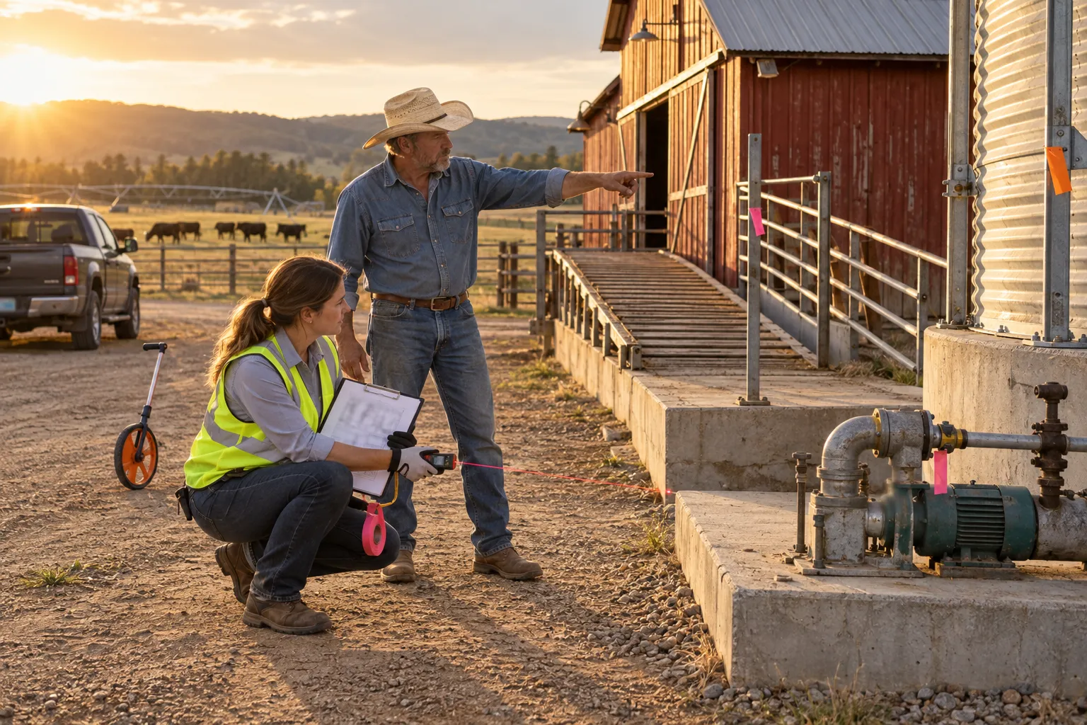 Cost Segregation for Farms and Ranches: How Ranch Improvements Are Classified and Depreciated Ranch improvements with barn, fencing, and farm equipment on agricultural land