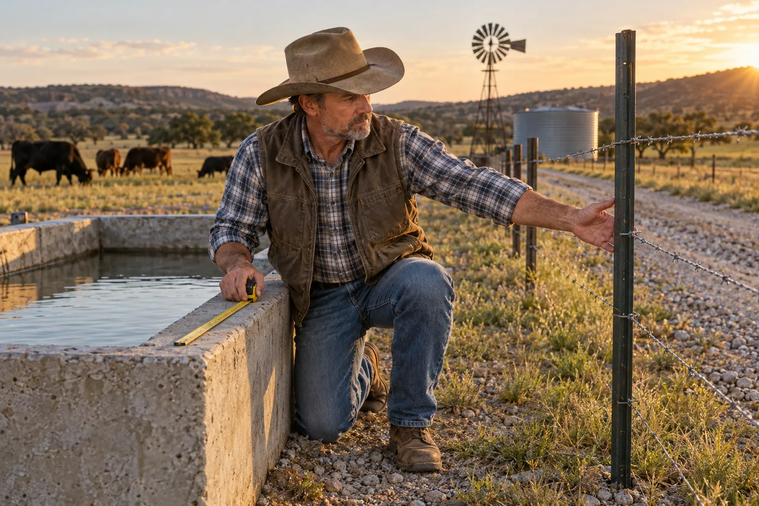 Farm Land Improvements Depreciation: A Cattle Ranch Asset Classification Guide Cattle grazing beside ranch barn, fencing, and equipment sheds