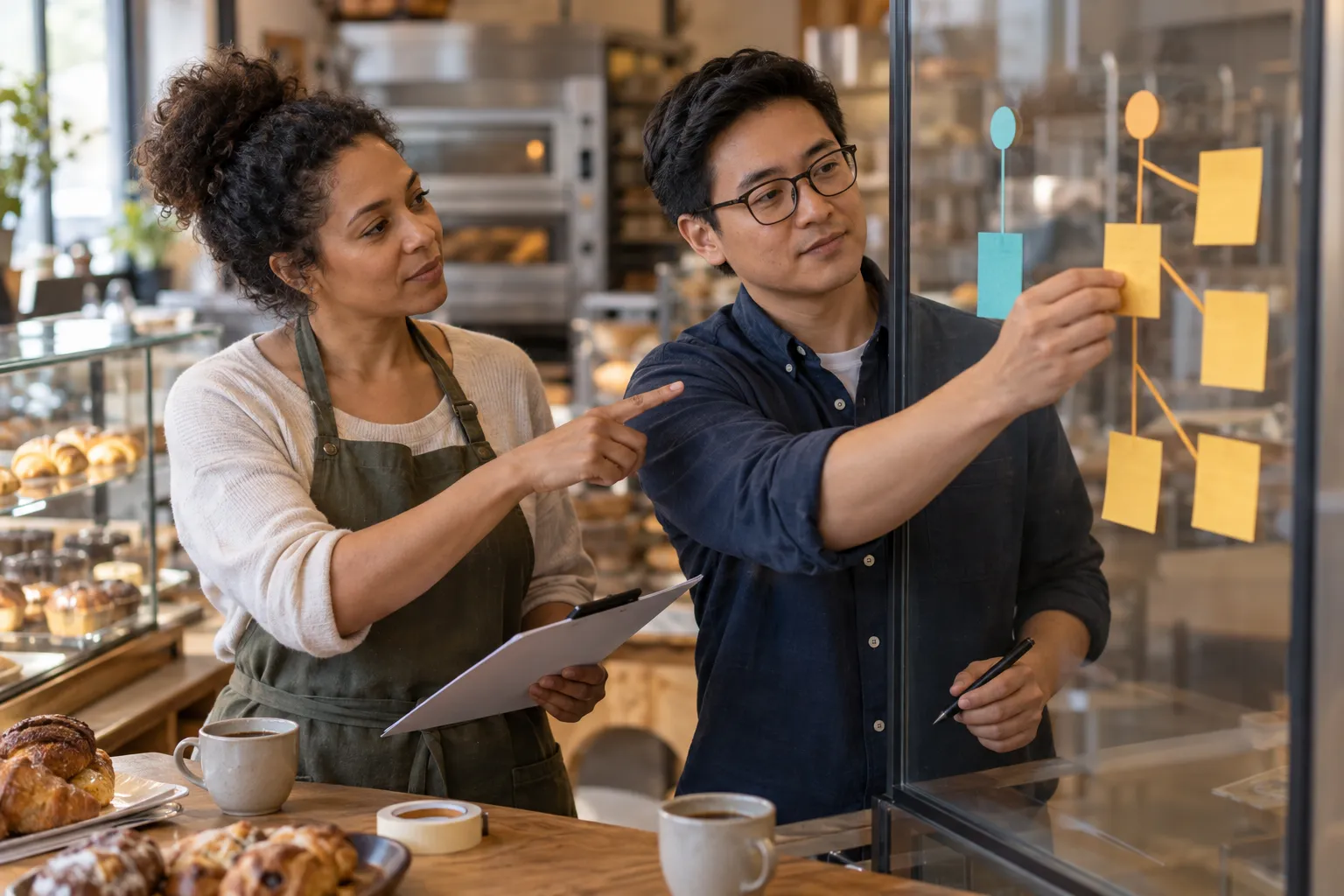 Tax advisor comparing business structure options on desk with decision chart